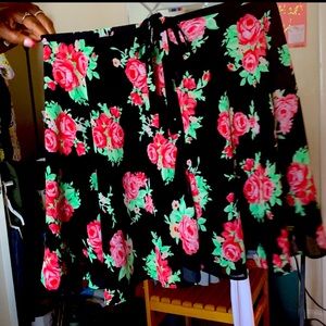 Above the knee floral skirt